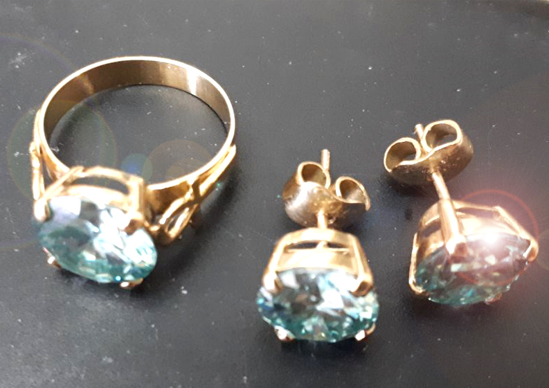 anillos pendientes piedra preciosa